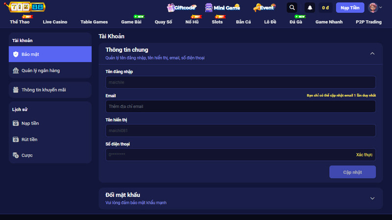 Hoàn thành tạo xong account với đủ thông tin