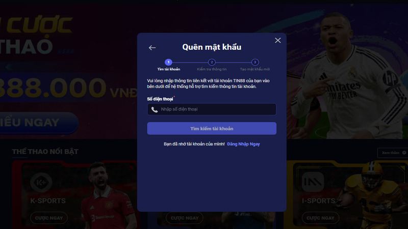 Lấy lại mật khẩu siêu đơn giản khi có SĐT