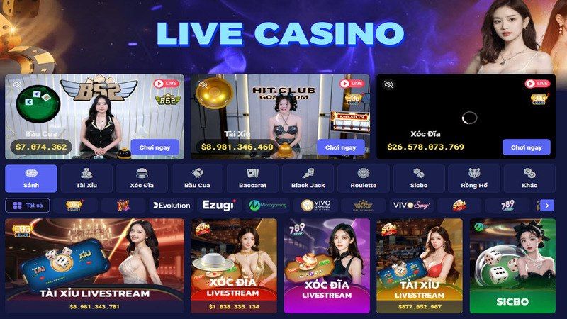 Trải nghiệm live casino trực tuyến siêu lôi cuốn